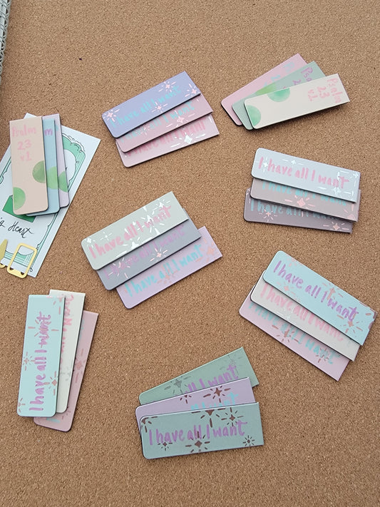 I have all I want - Mini magnetic bookmarks (Set of 3 - randomly selected)