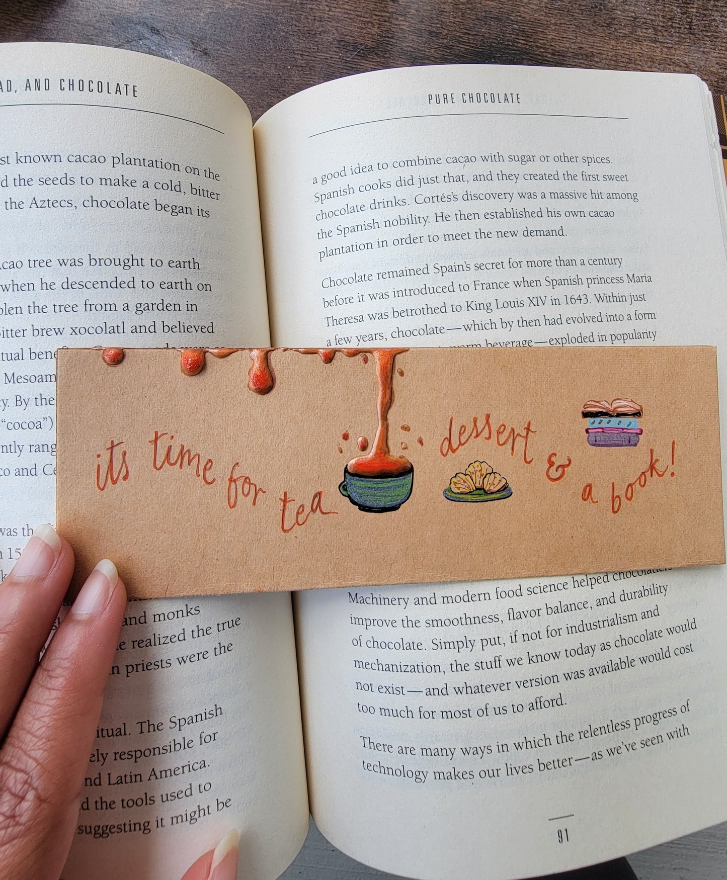 Bookmark: Tea, Dessert & Book