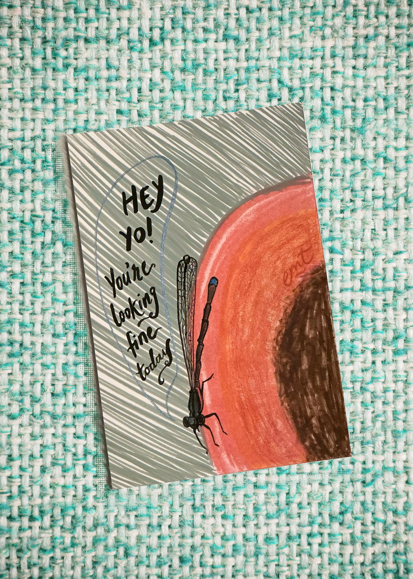 Looking fly postcard print