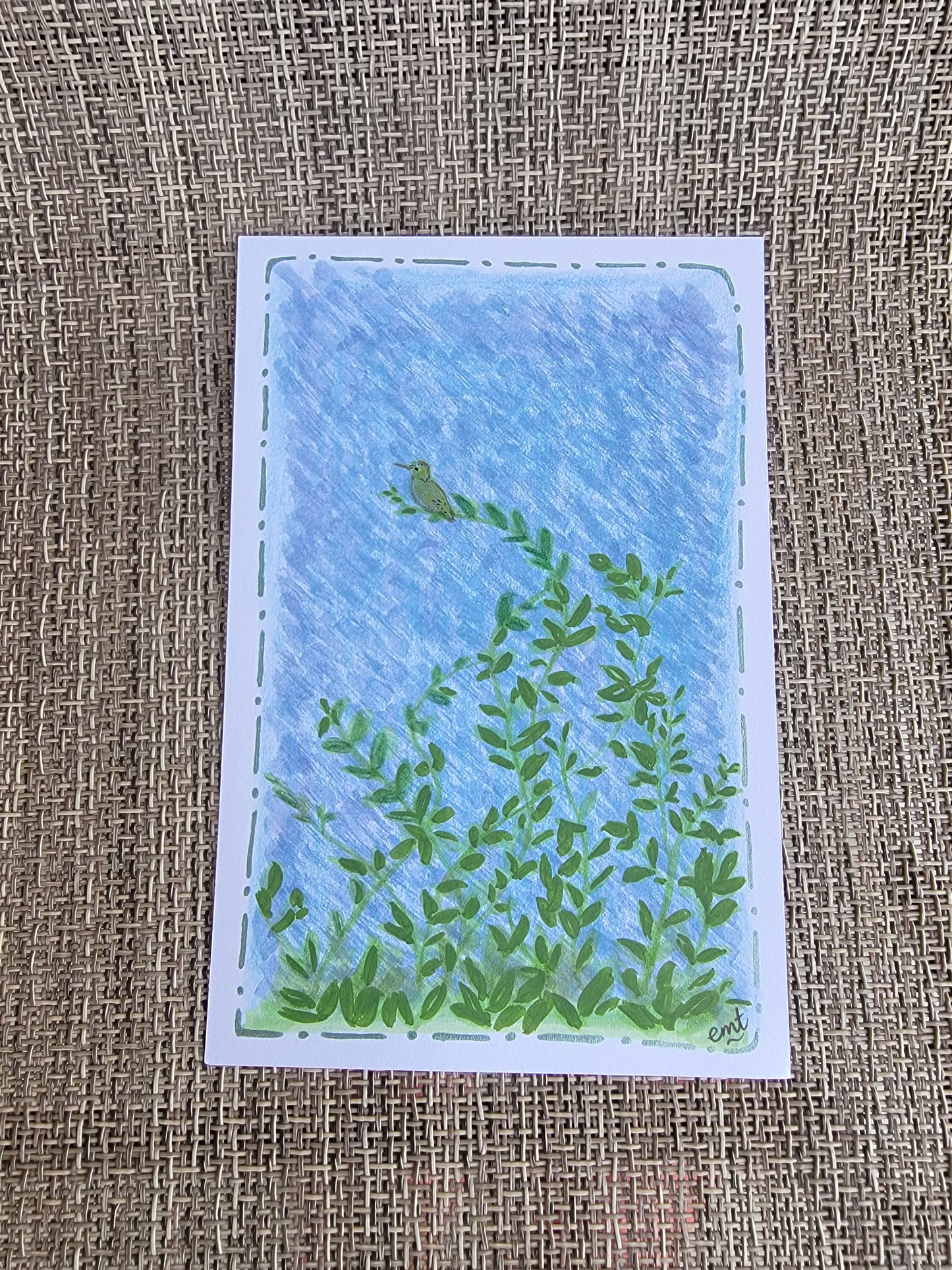 Hummer pondering postcard print