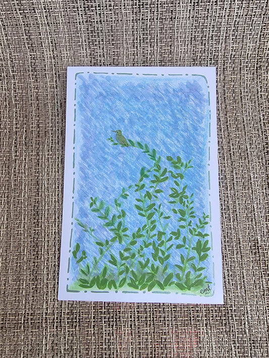 Hummer pondering postcard print