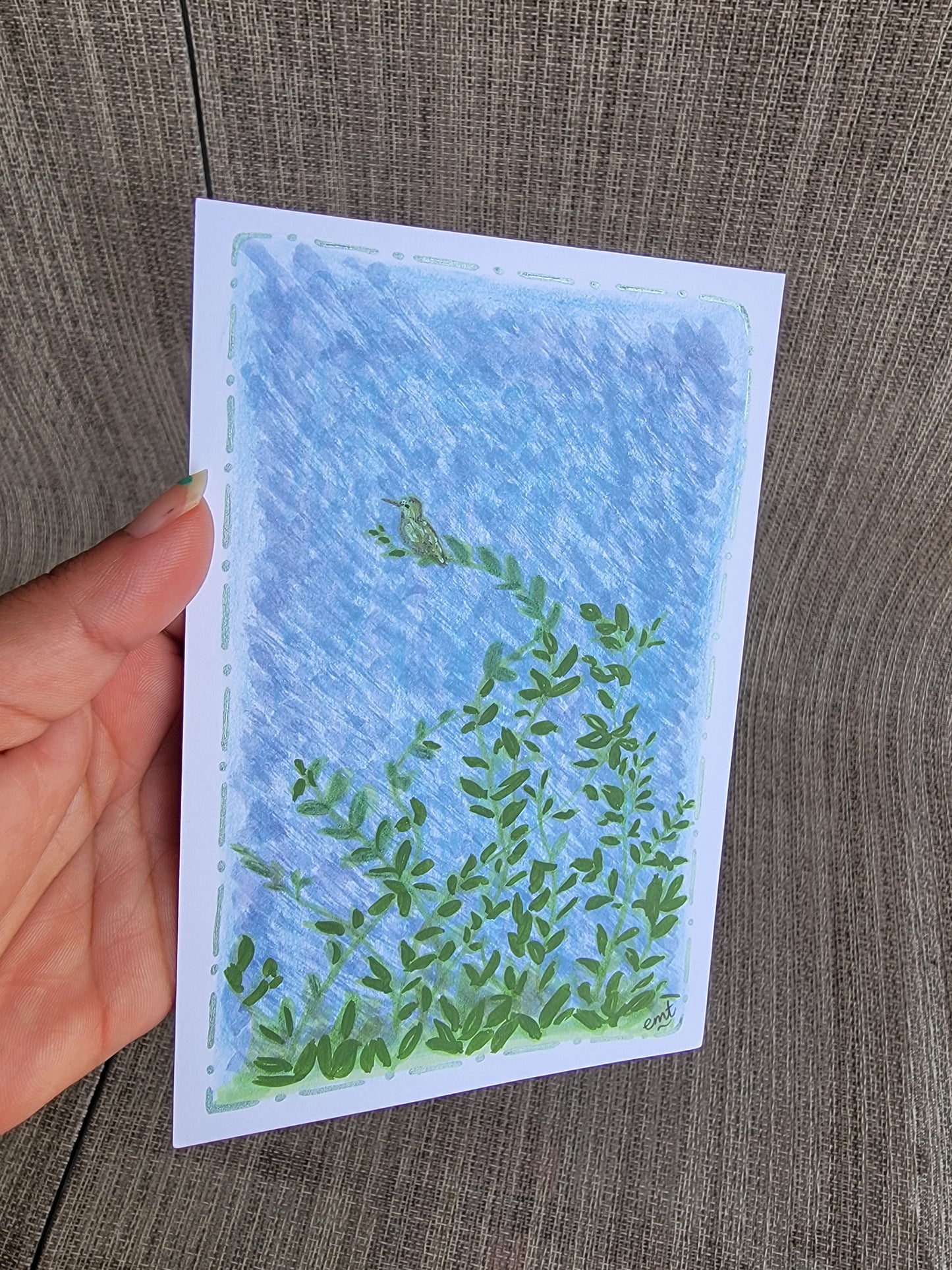 Hummer pondering postcard print