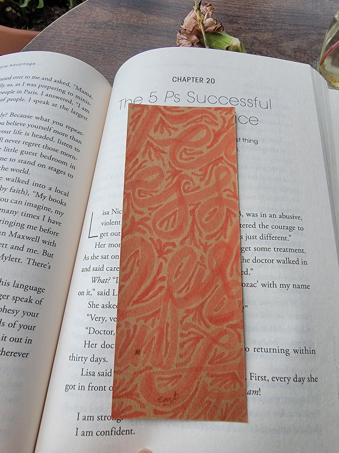 Bookmark: Typographic patterned art