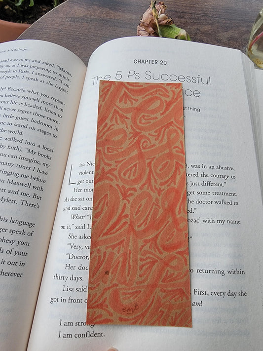 Bookmark: Typographic patterned art